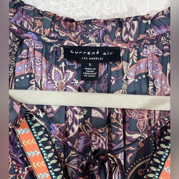 Anthropologie Current Air Paisley Boarder Print The Purple Haze Dress Women’s S - Picture 5 of 14